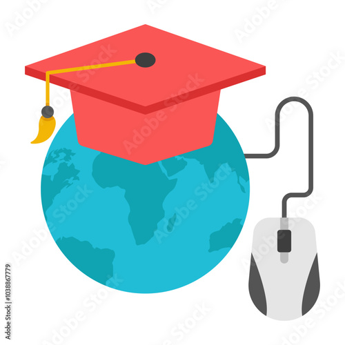A beautiful design icon of global education 
