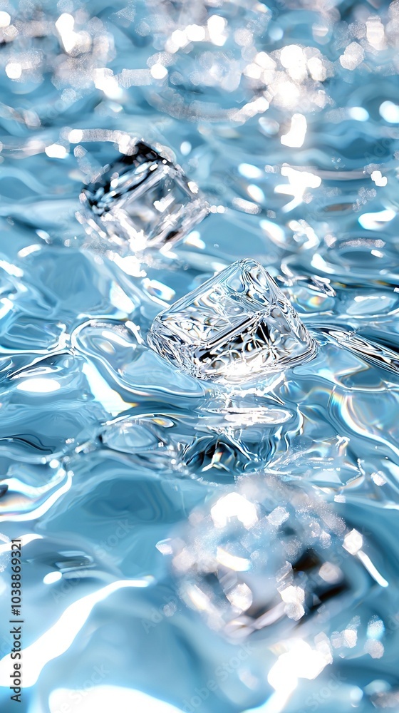 Water surface with diamond in center Water surface with diamond in center