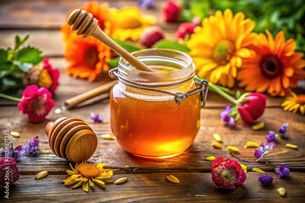 Experience natural sweetness in an eco-friendly jar. Enjoy healthy living and culinary creativity with our delightful honey and convenient dipper for all your recipes. Experience natural sweetness in an eco-friendly jar. Enjoy healthy living and culinary creativity with our delightful honey and convenient dipper for all your recipes.