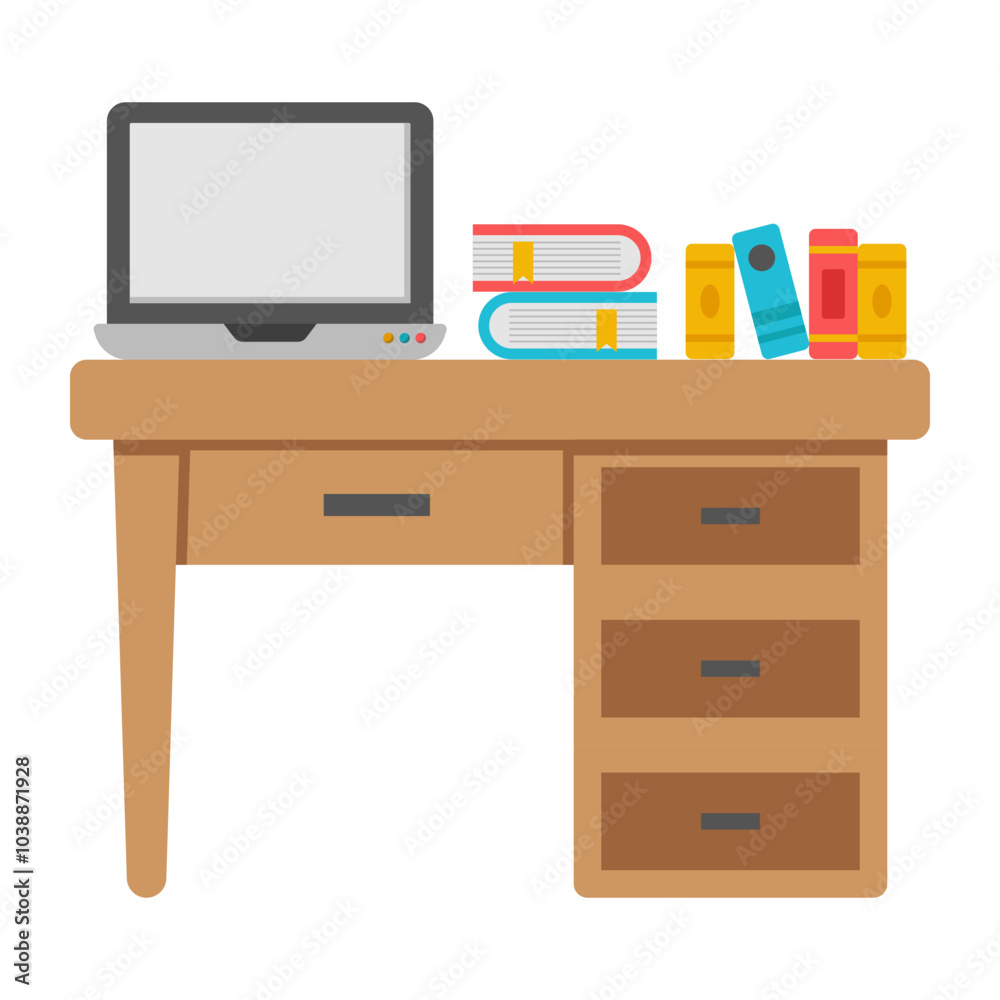 A beautiful design icon of study table
A beautiful design icon of study table