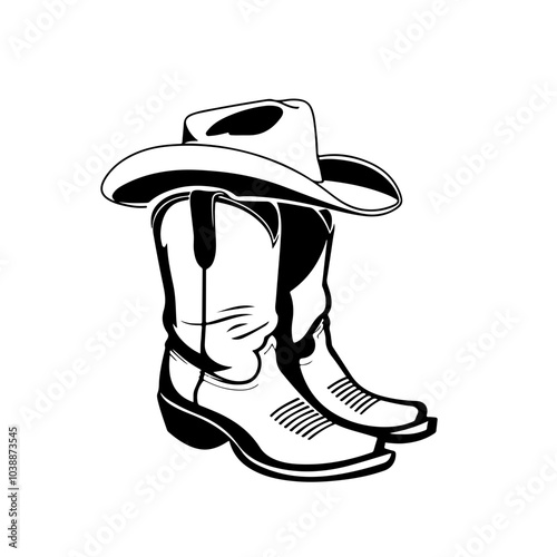 Cowboyboots And Hat Design