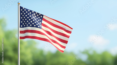 American Flag at Veterans Day Memorial