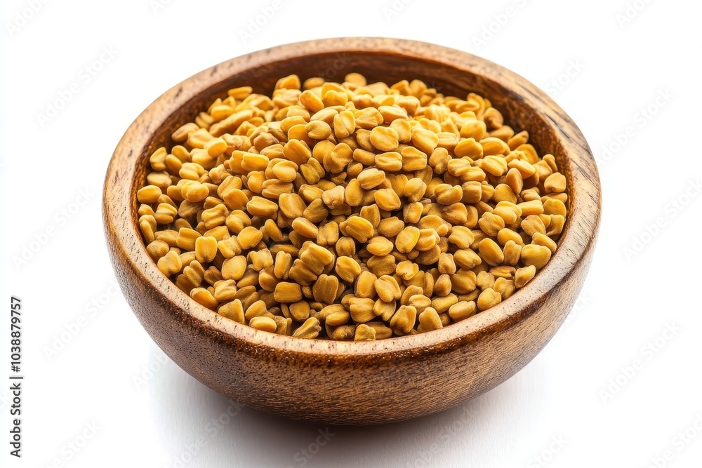 Isolated dry fenugreek seeds spicy grain for Indian cooking Isolated dry fenugreek seeds spicy grain for Indian cooking