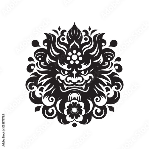 Japanese Tengu Silhouette Vector Illustration - Mythical Creature Graphics