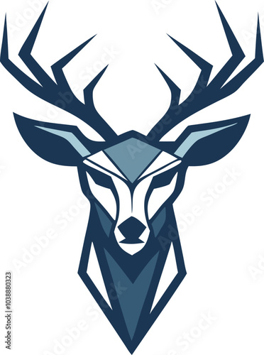 Geometric Deer Head Logo Design Illustration photo