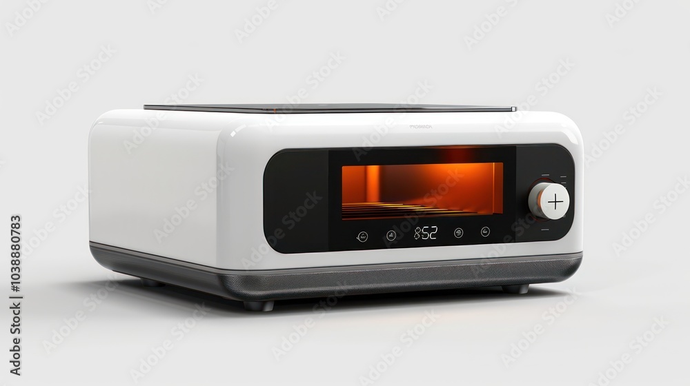 Smart countertop oven with digital display isolated on white background Smart countertop oven with digital display isolated on white background