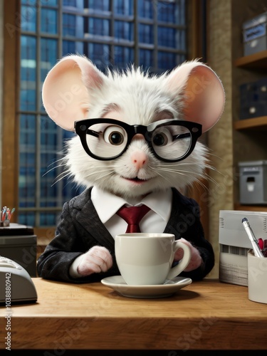 Charming Mouse in a Business Setting photo