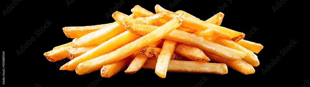 Heap of tasty french fries on a black background. Heap of tasty french fries on a black background.