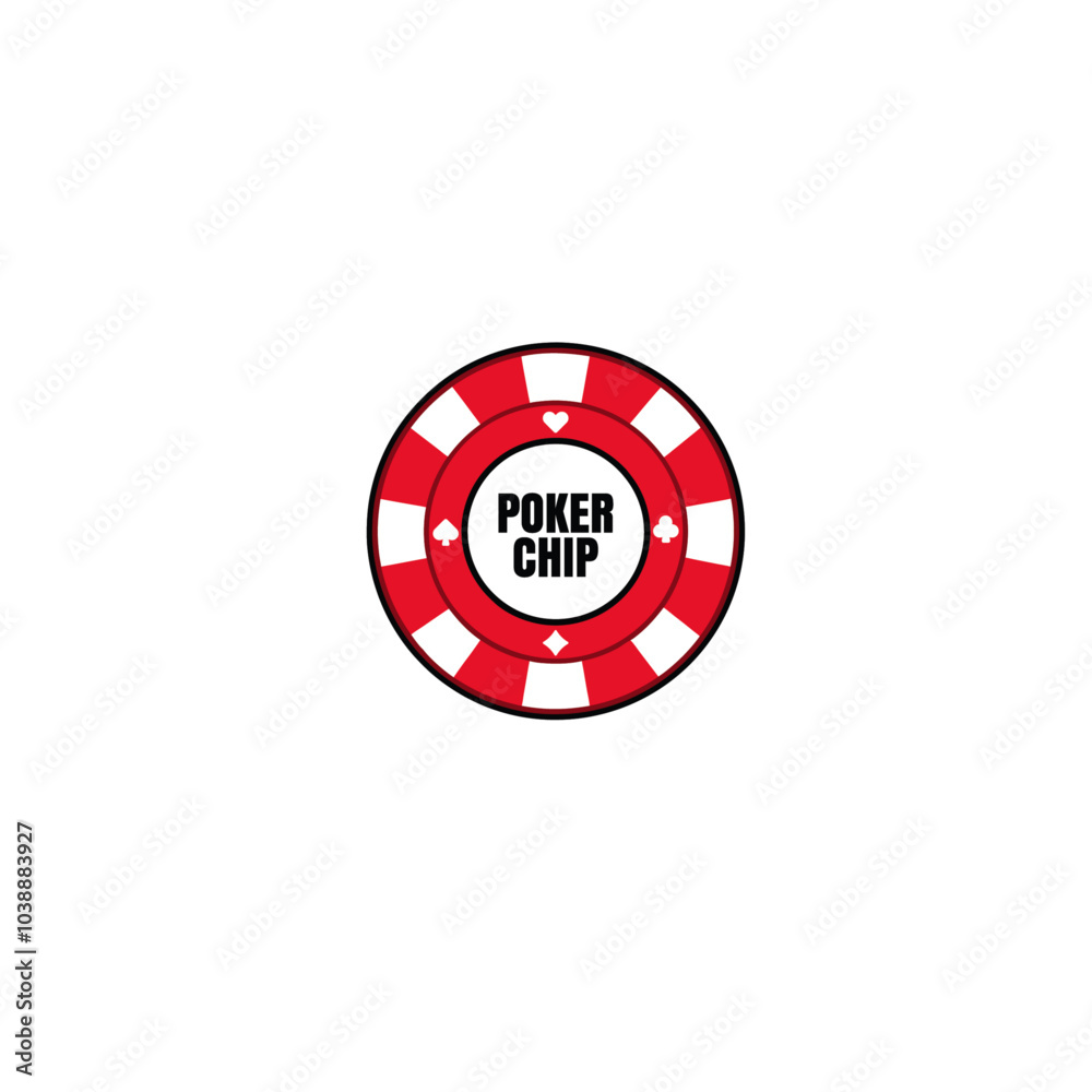 Poker chip logo icon flat vector design Poker chip logo icon flat vector design