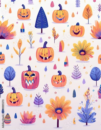 Haloween - Animals kawaii doodle set