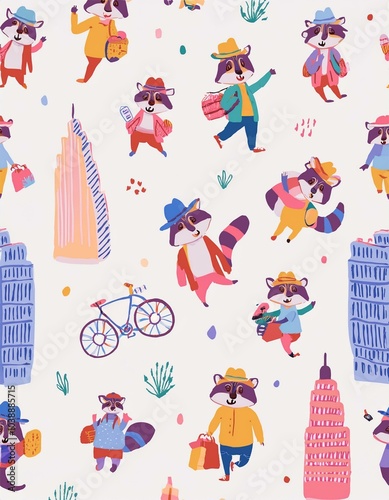 Haloween animals set kawaii doodles