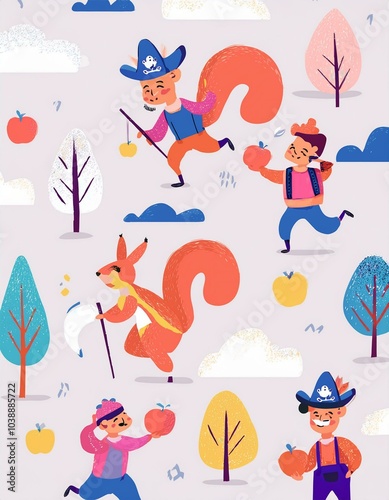 Haloween animals set kawaii doodles