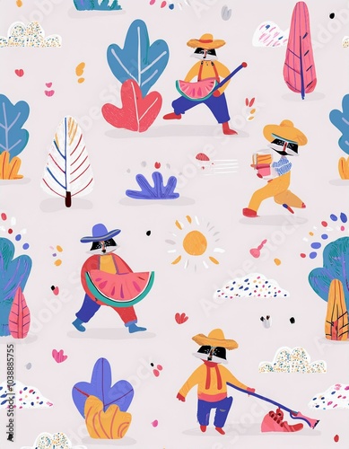 Haloween animals set kawaii doodles