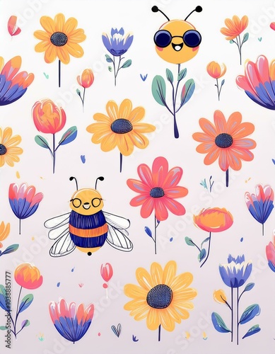 Haloween animals set kawaii doodles