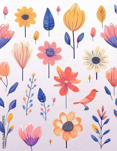 Haloween animals set kawaii doodles