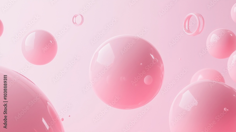 Aesthetic and Modern Design of Floating Pink Bubbles Aesthetic and Modern Design of Floating Pink Bubbles