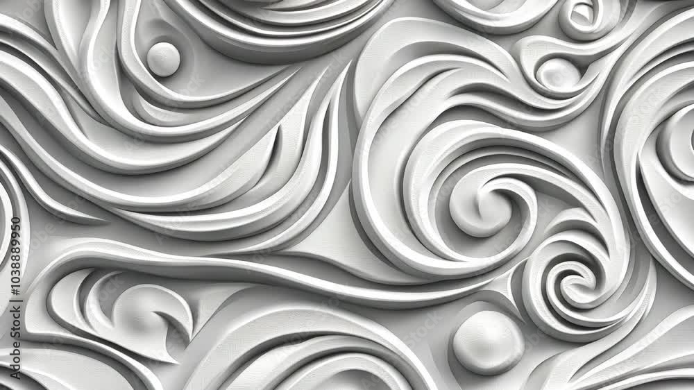 A close-up of a white textured wall with swirling patterns, resembling a smooth, abstract artwork A close-up of a white textured wall with swirling patterns, resembling a smooth, abstract artwork