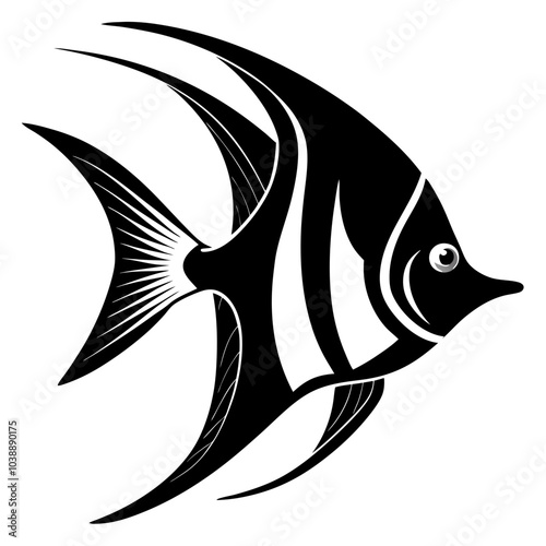 Angelfish Silhouette vector illustration