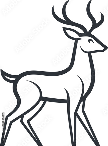 Line Art Deer Illustration Graphic Design