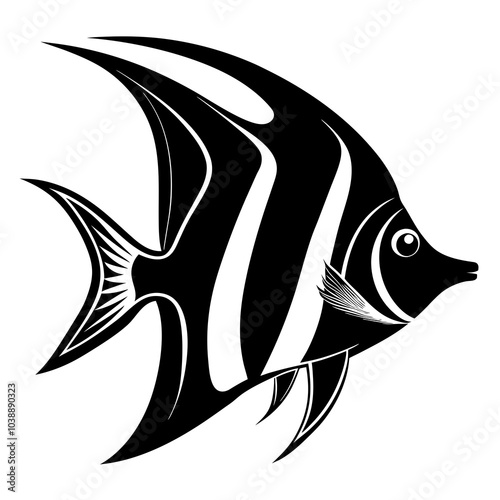 Angelfish Silhouette vector illustration