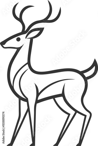 Line Art Deer Illustration Graphic Design
