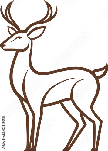 Line Art Deer Illustration Graphic Design