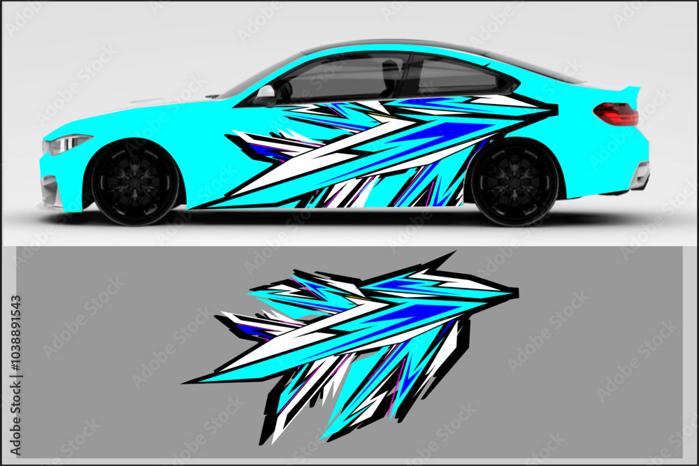 Fototapeta premium design vector wrap car, decal car with unique line pattern , looks cool