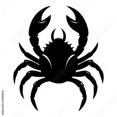 Crab Claw Silhouette  vector illustration