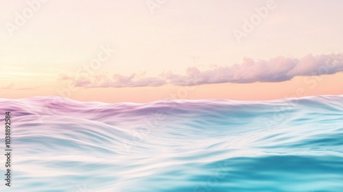 Soft, undulating waves in a gentle pastel gradient create a calming visual effect.