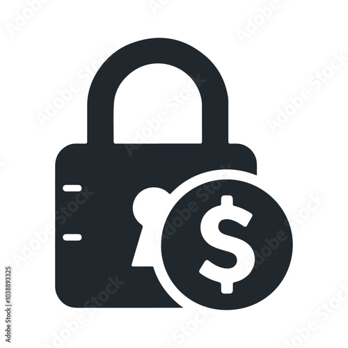 Lock with dollar vector icon design isolated on white