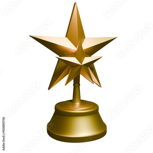 A golden trophy with a star on top