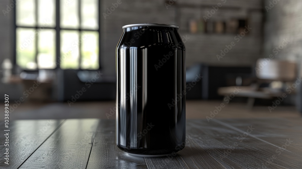 Blank black aluminum soda can Blank black aluminum soda can