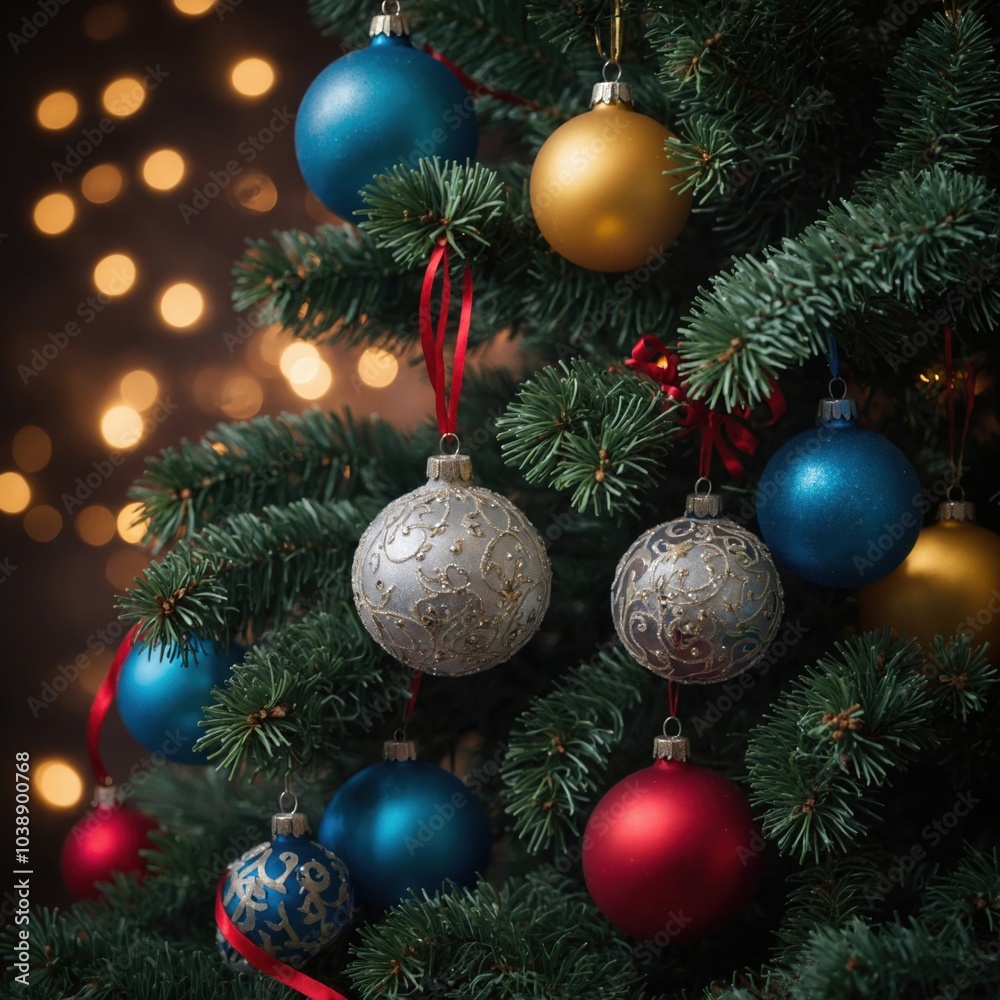 Colorful toys fill the branches with cheer Colorful toys fill the branches with cheer