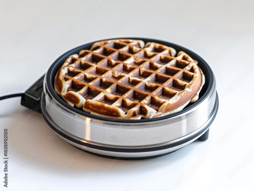 Stainless steel waffle maker isolated on white background Stainless steel waffle maker isolated on white background