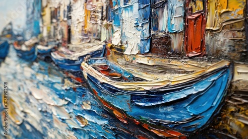 Colorful Boats in a Canal