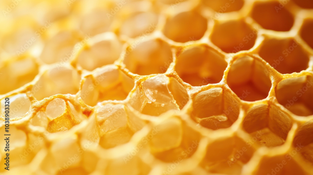 Golden honey dripping over neatly arranged honey cells, surrounded by wildflowers in a sunny field. Golden honey dripping over neatly arranged honey cells, surrounded by wildflowers in a sunny field.