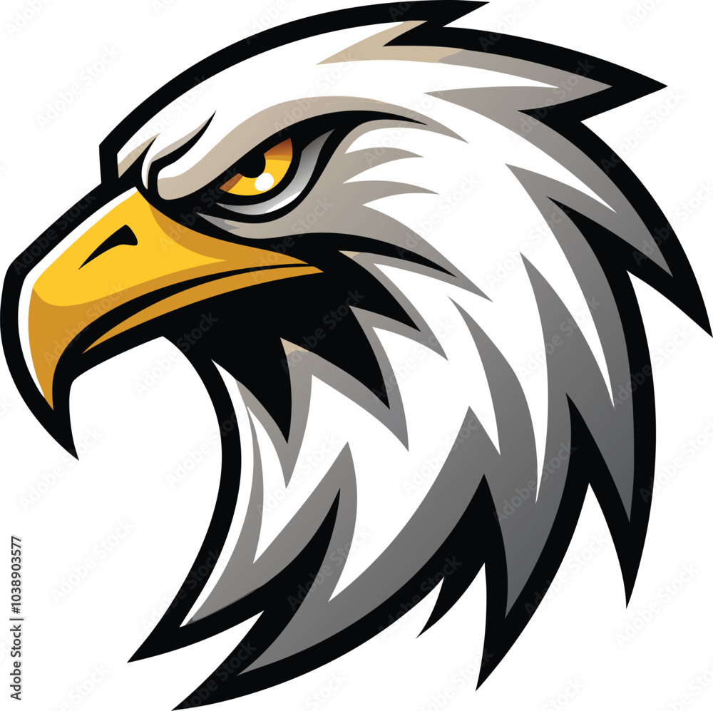 Obraz premium Powerful Bald Eagle Head Mascot Logo Design