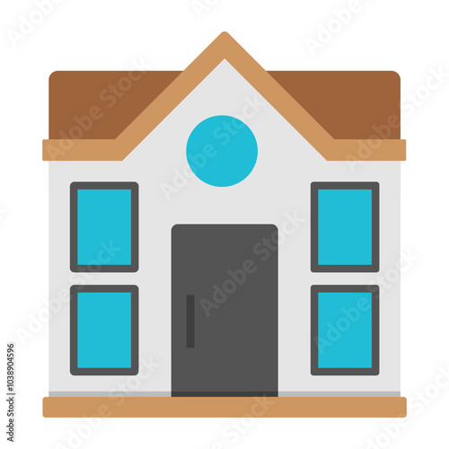 Editable design icon of bungalow

