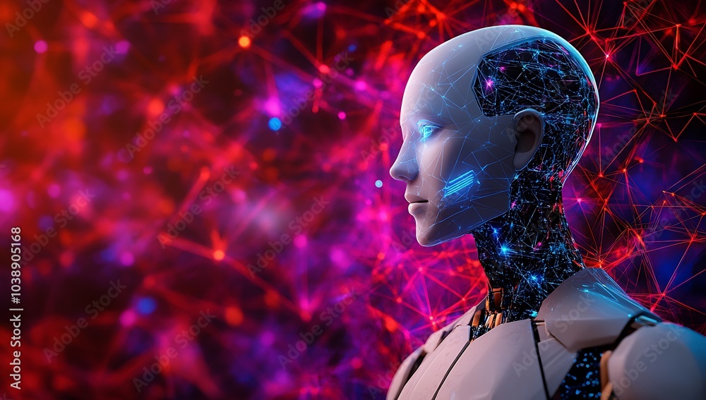 3D humanoid AI robot metaverse cyberspace digital world background, revolution of AI artificial intelligence automated digital technology industry 4.0, artificial intelligence, humanoid concept. 3D humanoid AI robot metaverse cyberspace digital world background, revolution of AI artificial intelligence automated digital technology industry 4.0, artificial intelligence, humanoid concept.