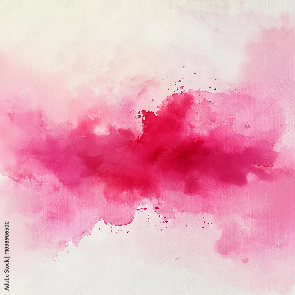 Dynamic Pink Watercolor Splash Spreading Across a White Canvas with Soft Feathered Edges and Vibrant Shades of Pink, paint, watercolor, splash Dynamic Pink Watercolor Splash Spreading Across a White Canvas with Soft Feathered Edges and Vibrant Shades of Pink, paint, watercolor, splash