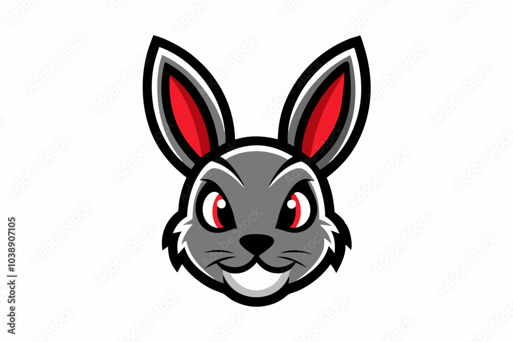 Obraz premium A Bunny Head Mascot Logo Icon On White Background