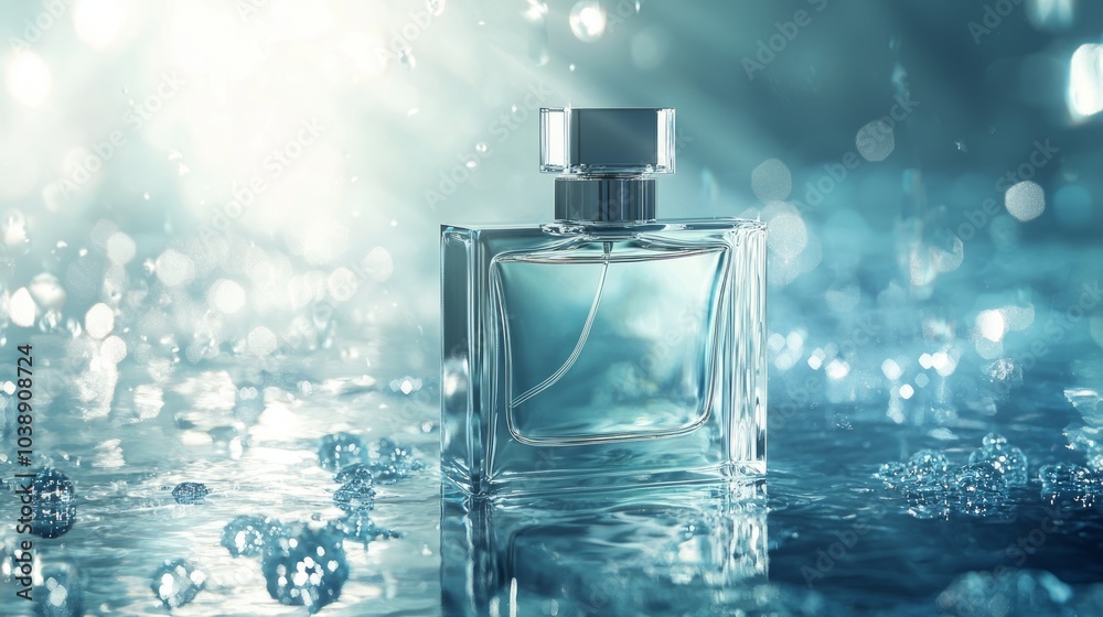 Serene Reflections - Luxury Perfume Mockup by Tranquil Waters in Cinematic Light Serene Reflections - Luxury Perfume Mockup by Tranquil Waters in Cinematic Light