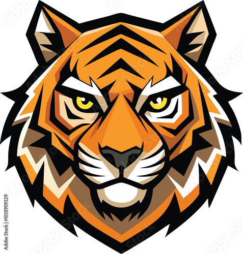 Fierce Tiger Head Mascot Design Illustration