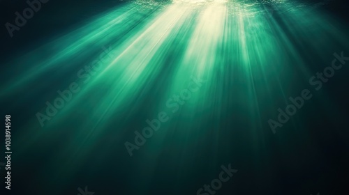 Sun rays isolated on green dark background for design overlay