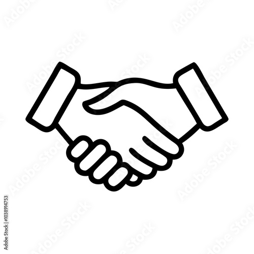 Handshake gesture icon without background symbolizing agreement and partnership