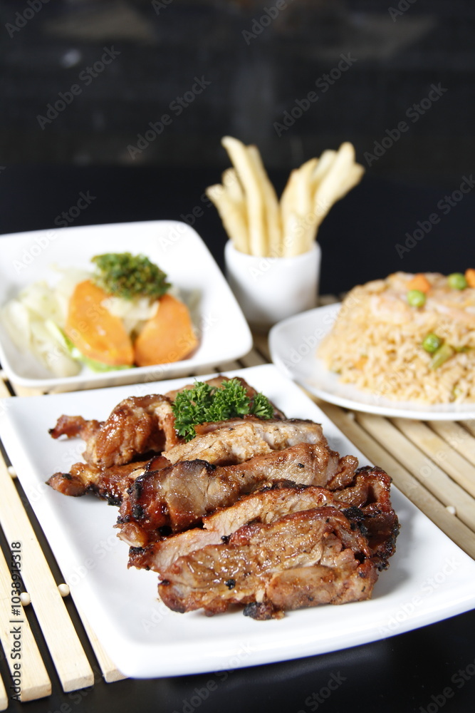 Gourmet Seafood Dish with Premium Flavors and Garnishes Gourmet Seafood Dish with Premium Flavors and Garnishes