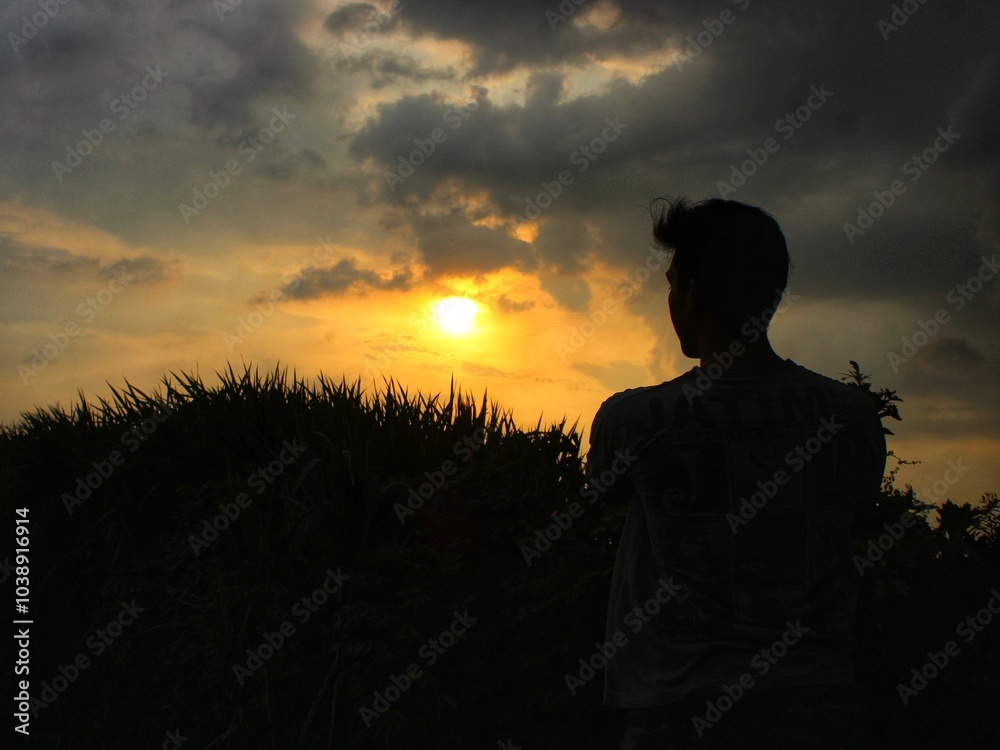 silhouette of a person in the sunset silhouette of a person in the sunset