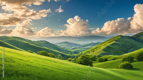 Beautiful hilly tuscany landscape from Italy