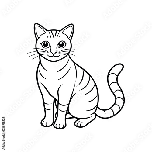 Cat lineout vector illustration. Black cat silhouette vector design.