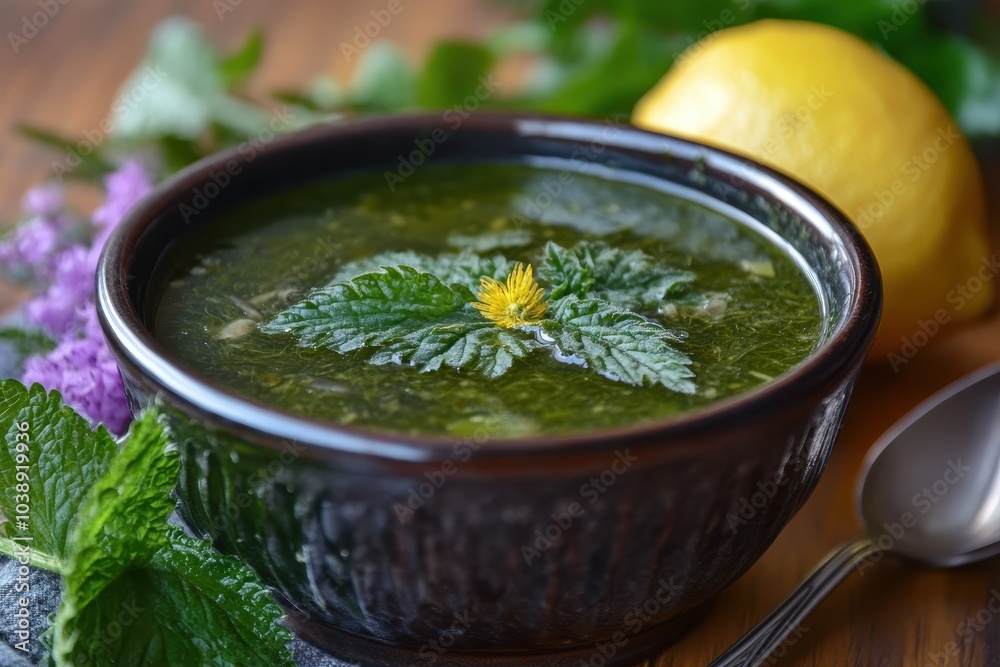 Wild onion and lemon spring nettle soup Wild onion and lemon spring nettle soup